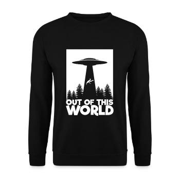 Out Of This World Tee Ufo Alien Alien - Unisex Sweatshirt - black - Front - Alina (178cm) & Michal (187cm)