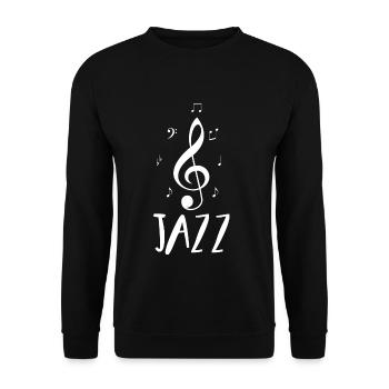 Jazz Musik Liebhaber T-Shirt Geschenk Jazz-Band - Unisex Pullover - Schwarz - Vorne - Alina (178cm) & Michal (187cm)
