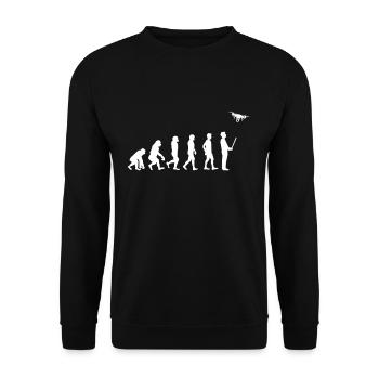 T-shirt Evolution Drone Cadeau Drone Pilot - Sweat-shirt Unisexe - noir - Devant - Alina (178cm) & Michal (187cm)