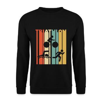 Triathletes Swim Bike Run Triathlon Shirt Geschenk - Unisex Pullover - Schwarz - Vorne - Alina (178cm) & Michal (187cm)