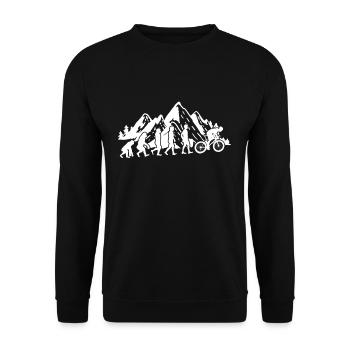 Evolution du VTT en vélo de montagne - Sweat-shirt Unisexe - noir - Devant - Alina (178cm) & Michal (187cm)