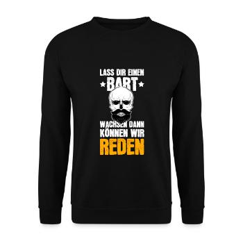 Bart Bartträger Spruch Geschenk Geschenkidee - Unisex Pullover - Schwarz - Vorne - Alina (178cm) & Michal (187cm)