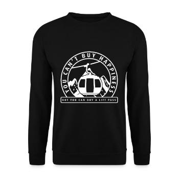 Ski Rider T-Shirt Gift Apre Ski Lift Ski - Unisex Sweatshirt - black - Front - Alina (178cm) & Michal (187cm)