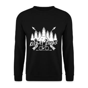 Keep It Simple Geschenk Berge Fahrrad Zelt Wald - Unisex Pullover - Schwarz - Vorne - Alina (178cm) & Michal (187cm)