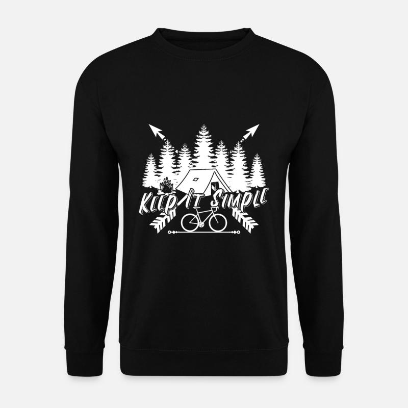 Keep It Simple Geschenk Berge Fahrrad Zelt Wald - Unisex Pullover - Schwarz