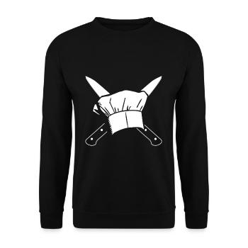 Chef T-Shirt Geschenk Koch Köchin - Unisex Pullover - Schwarz - Vorne - Alina (178cm) & Michal (187cm)