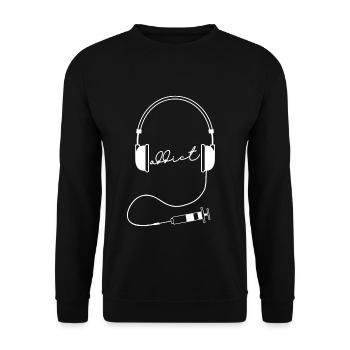 Music Dependent T-Shirt Gift Headphone DJ - Unisex Sweatshirt - black - Front - Alina (178cm) & Michal (187cm)