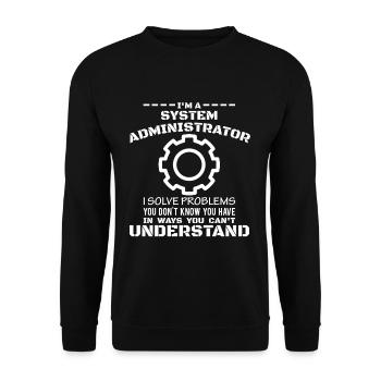 Administrateur de système cadeau Technicien en informatique cadeau - Sweat-shirt Unisexe - noir - Devant - Alina (178cm) & Michal (187cm)