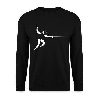 Geschenk fechten Fechter Fecht Kampf shirt - Unisex Pullover - Schwarz - Vorne - Alina (178cm) & Michal (187cm)