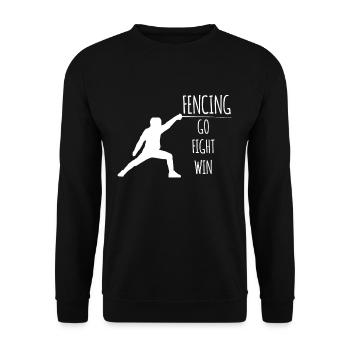 Geschenk fechten Fechter Fecht Kampf shirt - Unisex Pullover - Schwarz - Vorne - Alina (178cm) & Michal (187cm)