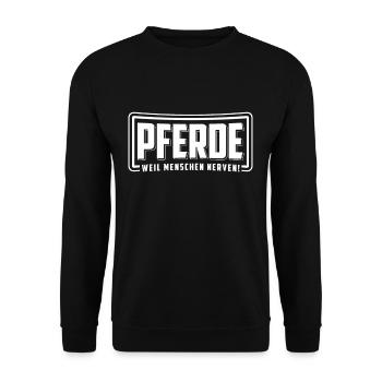 T-shirt Chevaux Parce que les Hommes Nerfs - Sweat-shirt Unisexe - noir - Devant - Alina (178cm) & Michal (187cm)