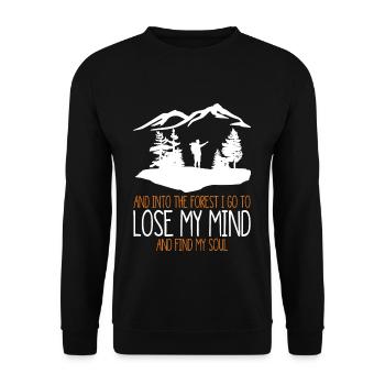 Et dans la forêt je vais perdre mon esprit t-shirt - Sweat-shirt Unisexe - noir - Devant - Alina (178cm) & Michal (187cm)