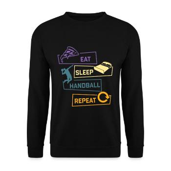 Mangez sommeil Handball Répétez T-shirt Handballer - Sweat-shirt Unisexe - noir - Devant - Alina (178cm) & Michal (187cm)