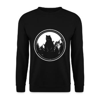 Amoureux de la nature t-shirt cadeau chasseur d'ours nature - Sweat-shirt Unisexe - noir - Devant - Alina (178cm) & Michal (187cm)