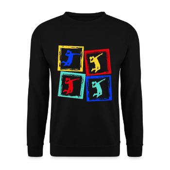 Cadeau de chemise de handball Handballer Handballerin - Sweat-shirt Unisexe - noir - Devant - Alina (178cm) & Michal (187cm)