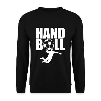 Cadeau de chemise de handball Handballer Handballerin - Sweat-shirt Unisexe - noir - Devant - Alina (178cm) & Michal (187cm)