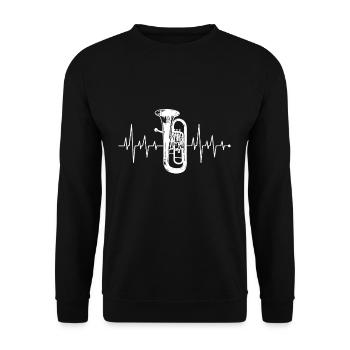 Maillot de bain tuba à rythme cardiaque Heartbeat Heartline - Sweat-shirt Unisexe - noir - Devant - Alina (178cm) & Michal (187cm)