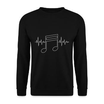 Heartbeat Heartbeat Heartbeat Music Note - Unisex Sweatshirt - black - Front - Alina (178cm) & Michal (187cm)
