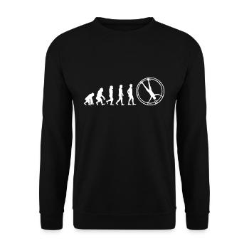T-Shirt Evolution Rhönrad Cadeau Rhönradturnen - Sweat-shirt Unisexe - noir - Devant - Alina (178cm) & Michal (187cm)