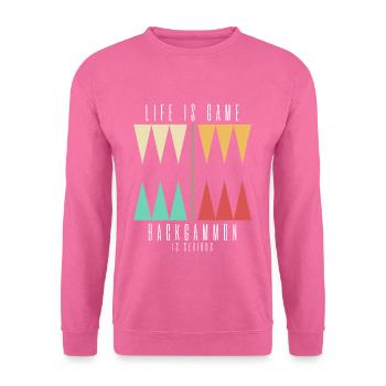 Backgammon Spieler Brettspiel T-Shirt Geschenk - Unisex Pullover - Pink - Vorne