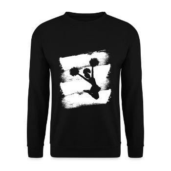 Cheerleading T-Shirt Geschenk Cheerleader Team - Unisex Pullover - Schwarz - Vorne - Alina (178cm) & Michal (187cm)