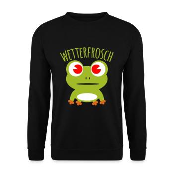 Wetterfrosch Wettermann Meteorologe T-Shirt - Unisex Pullover - Schwarz - Vorne - Alina (178cm) & Michal (187cm)