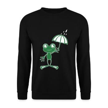 Wetterfrosch Meteorologe T-Shirt Geschenk Frosch - Unisex Pullover - Schwarz - Vorne - Alina (178cm) & Michal (187cm)