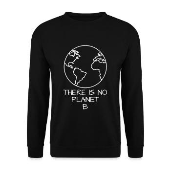 There Is No Planet B T-Shirt Geschenk Umweltschutz - Unisex Pullover - Schwarz - Vorne - Alina (178cm) & Michal (187cm)