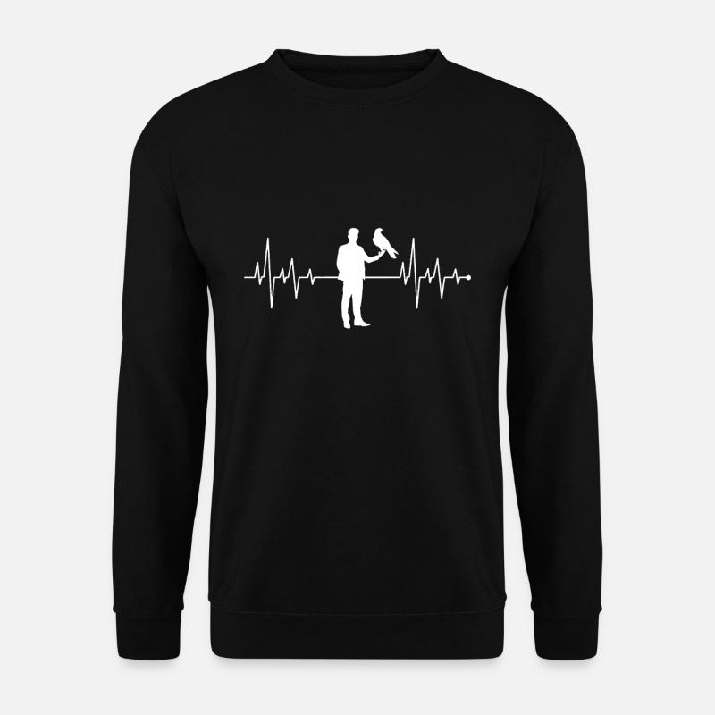 Herzschlag Herzlinie Herzfrequenz Falkner Shirt - Unisex Pullover - Schwarz