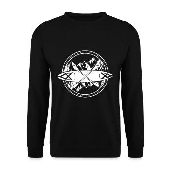 Canoë pilote T-shirt cadeau kajak Canoe - Sweat-shirt Unisexe - noir - Devant - Alina (178cm) & Michal (187cm)
