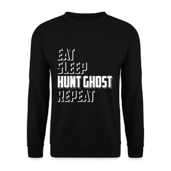 Eat Sleep Hunt Ghost Repeat Ghost Hunting - Unisex Sweatshirt - black - Front - Alina (178cm) & Michal (187cm)