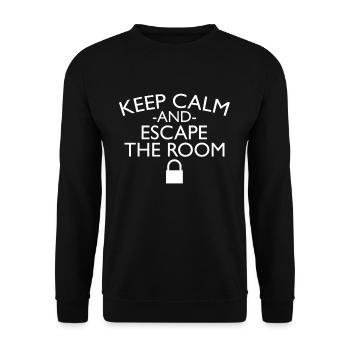 Escape the Room Team T-Shirt Gift Escape Room - Unisex Sweatshirt - black - Front - Alina (178cm) & Michal (187cm)
