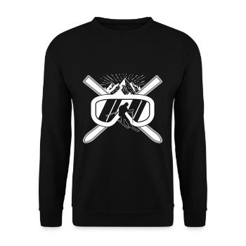 Ski goggles skier t-shirt gift skiing - Unisex Sweatshirt - black - Front - Alina (178cm) & Michal (187cm)