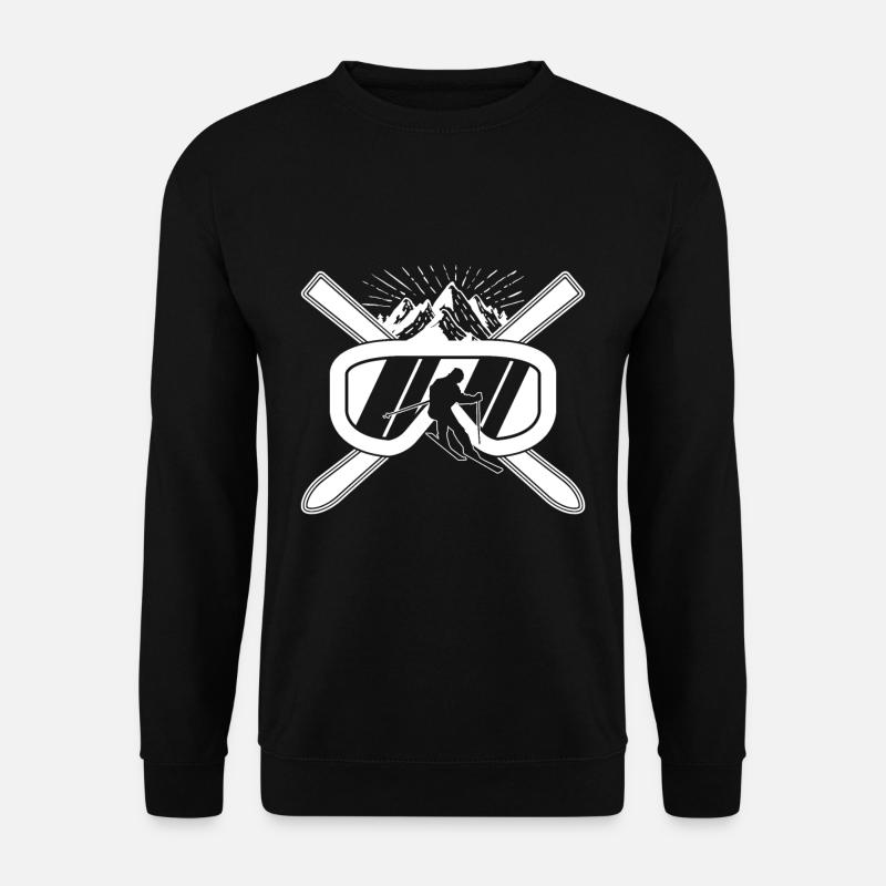 Skibrille Skifahrer T-Shirt Geschenk Skifahren - Unisex Pullover - Schwarz
