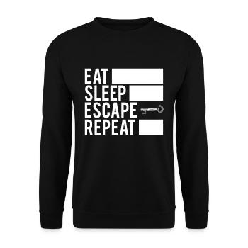 Mangez Sommeil Escape Répétez T-shirt Escape Room Team - Sweat-shirt Unisexe - noir - Devant - Alina (178cm) & Michal (187cm)