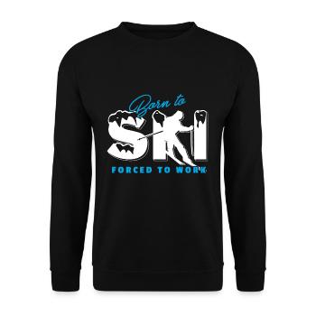 Born To Ski Force To Work T-Shirt Skieur - Sweat-shirt Unisexe - noir - Devant - Alina (178cm) & Michal (187cm)