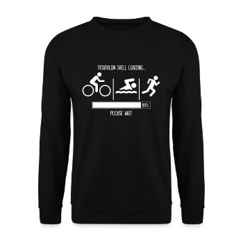 T-shirt de chargement de compétences de triathlon cadeau de triathlète - Sweat-shirt Unisexe - noir - Devant - Alina (178cm) & Michal (187cm)