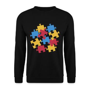 Puzzle t-shirt cadeau - Sweat-shirt Unisexe - noir - Devant - Alina (178cm) & Michal (187cm)