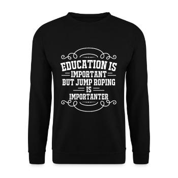 Education instruction jumping rope - Unisex Sweatshirt - black - Front - Alina (178cm) & Michal (187cm)