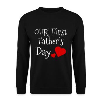Our First Father's Day First Father's Day gift - Unisex Sweatshirt - black - Front - Alina (178cm) & Michal (187cm)