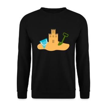 Kinder Baby Sandburg Geschenk Urlaub - Unisex Pullover - Schwarz - Vorne - Alina (178cm) & Michal (187cm)