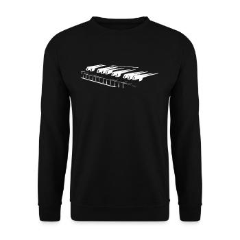 Piano keys gift piano player - Unisex Sweatshirt - black - Front - Alina (178cm) & Michal (187cm)