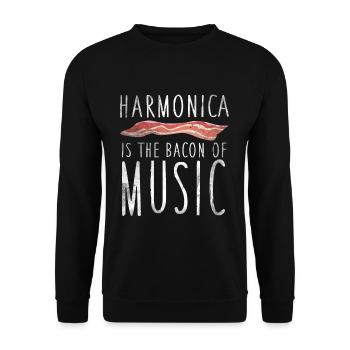 Harmonica Is The Bacon Of Music Harmonica - Unisex Sweatshirt - black - Front - Alina (178cm) & Michal (187cm)