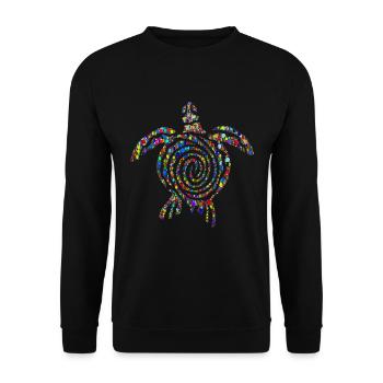 Mandala Schildkröte Geschenk T-Shirt - Unisex Pullover - Schwarz - Vorne - Alina (178cm) & Michal (187cm)