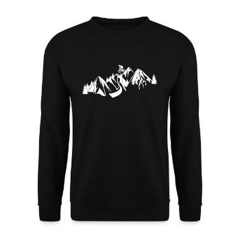 T-shirt de vélo de montagne cadeau montagne - Sweat-shirt Unisexe - noir - Devant - Alina (178cm) & Michal (187cm)
