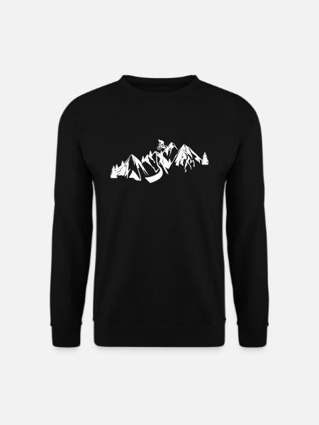 Mountainbiker T-Shirt Berg Geschenk - Unisex Pullover - Schwarz