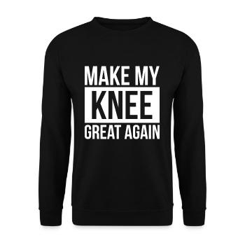 Make My Knee Great Again Knie Operation - Unisex Pullover - Schwarz - Vorne - Alina (178cm) & Michal (187cm)