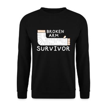 Fracture du bras survivant fracture du bras os cassé - Sweat-shirt Unisexe - noir - Devant - Alina (178cm) & Michal (187cm)