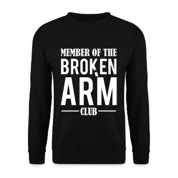 Member Of The Broken Arm Club Broken Bone - Unisex Sweatshirt - black - Front - Alina (178cm) & Michal (187cm)