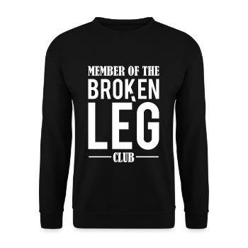 Member Of The Broken Leg Club Broken Bone - Unisex Sweatshirt - black - Front - Alina (178cm) & Michal (187cm)